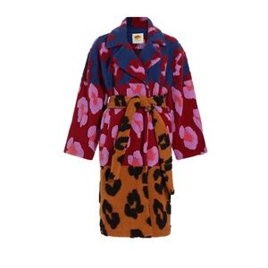 Farm Rio Mixed Leopards Fleece Coat